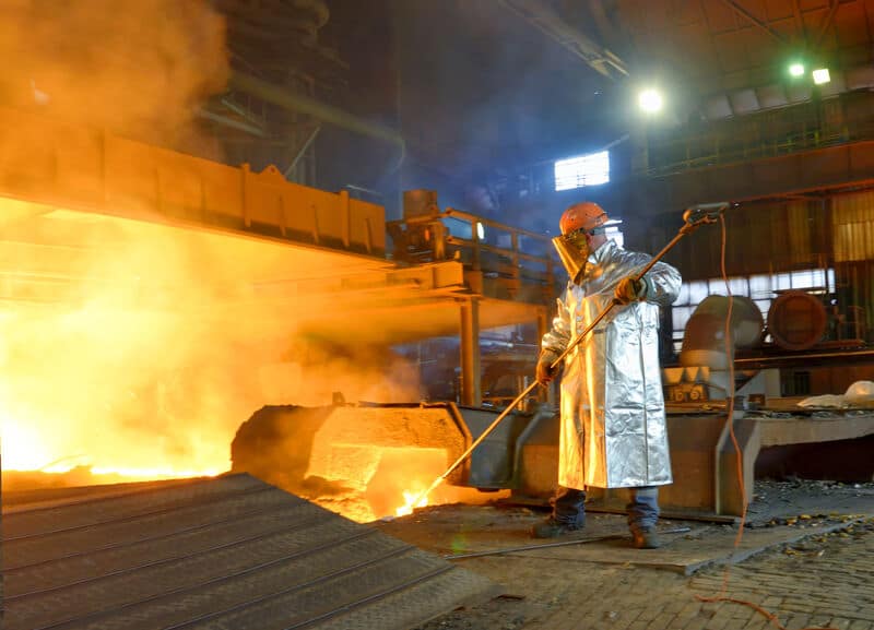 Industrial worker in steel making factory